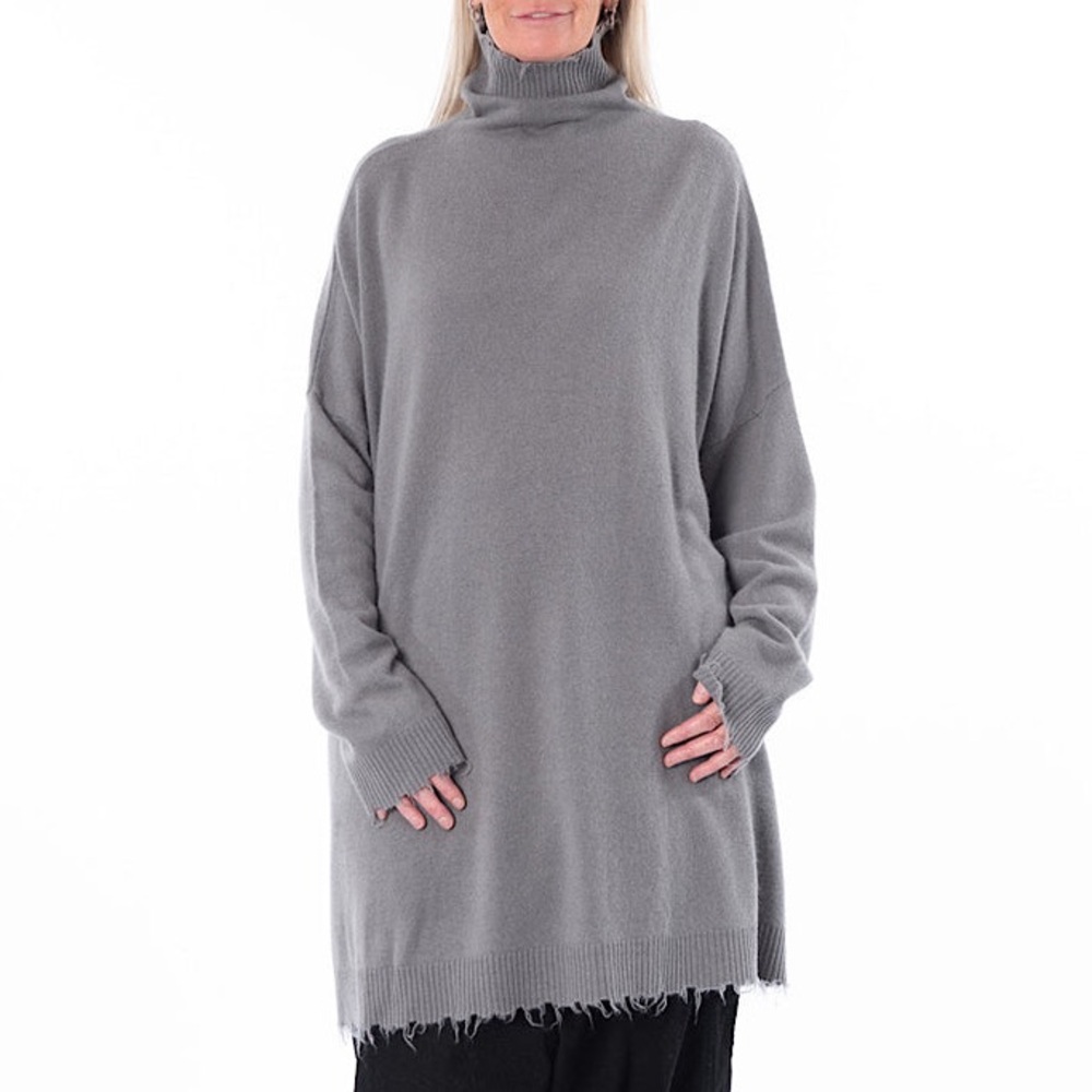Rundholz Dip Sweater Wool‎ Oversized Distressed Turtleneck Pullover Lagenlook S